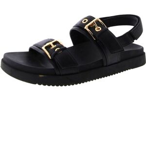 Madden Girl Womens SPRINT Black Faux Leather Slingback Sandals  New size 8